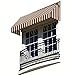 Awntech 5-Feet New Yorker Window/Entry Awning, 44-Inch Height by 24-Inch Diameter, Burgundy/Tan