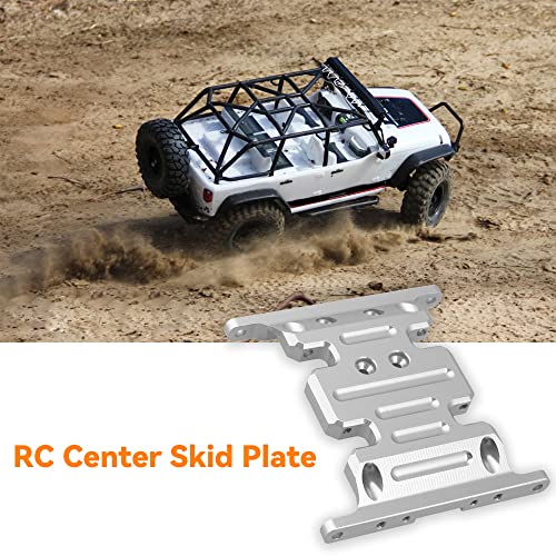 Mxfans RC1:10 Upgrade Legierung Center Skid Transmission Plate Silber Ersatz für AXIAL SCX10 4WD