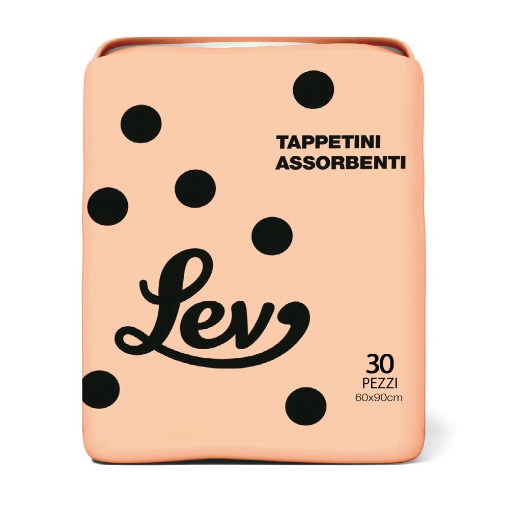 Generico Lev Natural Code Tappetini Igienici, Traversine, perfette per l'educazione di Cani e Cuccioli, Super assorbenti, Extra Large, 60x90cm, 6 Confezioni da 30 Pezzi, 180 Traversine