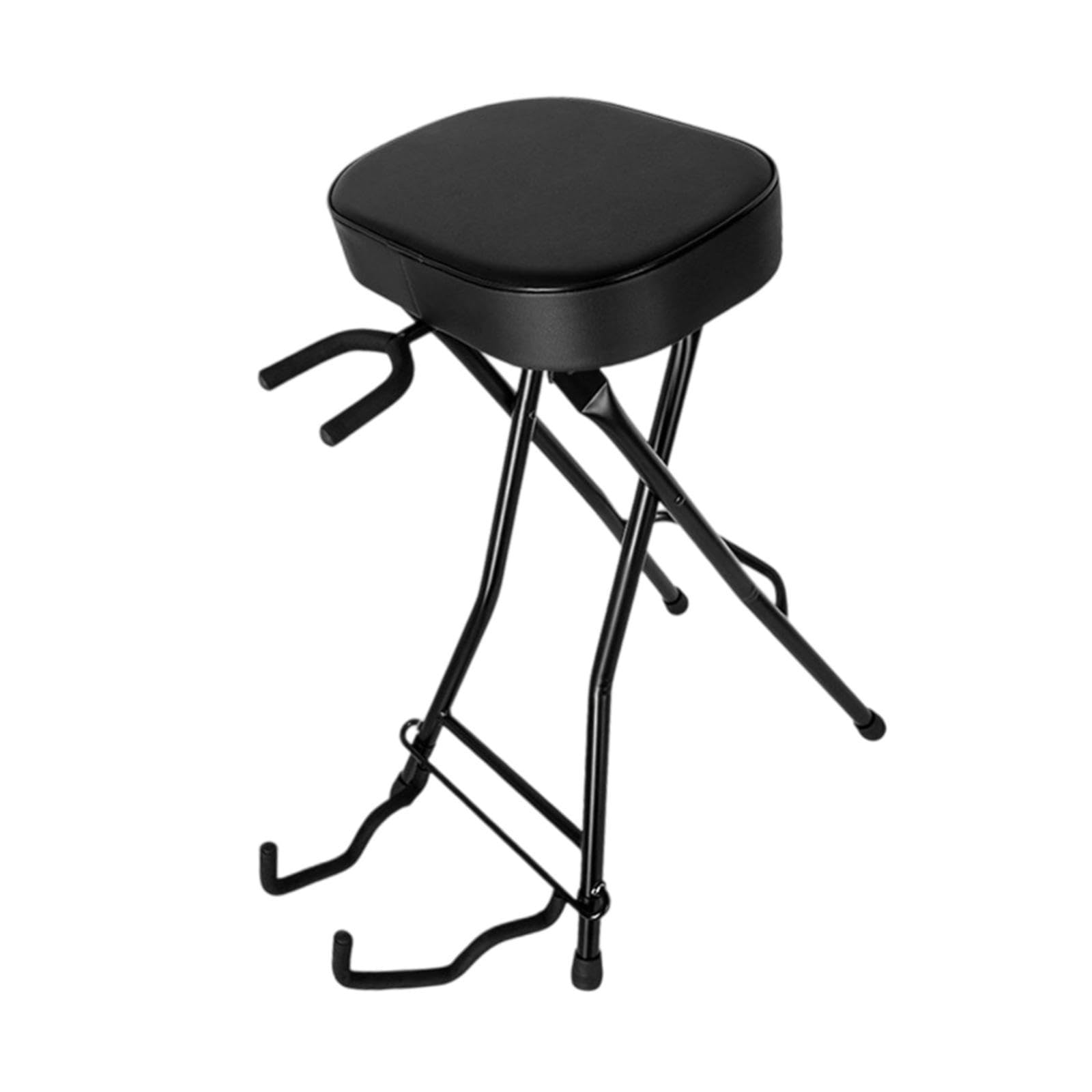 Colaxi Guitar Stool Seat Foldable Guitar Stool Padded Cushion PU Leather Chair with Holder for Electric Guitarists Acoustic Musician