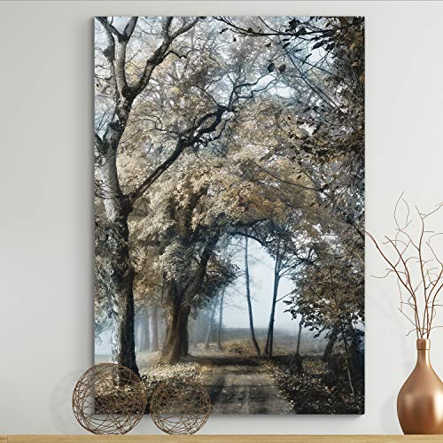 Renditions Gallery Canvas Nature Wall Art Modern Paintings & Prints Decor Romantic Secretive Forest Path Glam Artwork Wall Hanging for Bedroom Living Room Office Kitchen - 32"x48" LT06