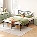 Kujielan Metal Platform Bed Frame with Headboard, 14 Inches King Bed, No Box Spring Needed, Steel Slat Support, Black, Easy Assembly