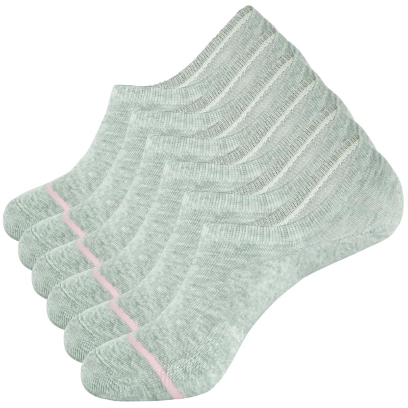 Image of Women's 6-Pack Anti Slip Odor Proof Blister Resisting Moisture Wicking Cotton No Show Invisible Liner Socks