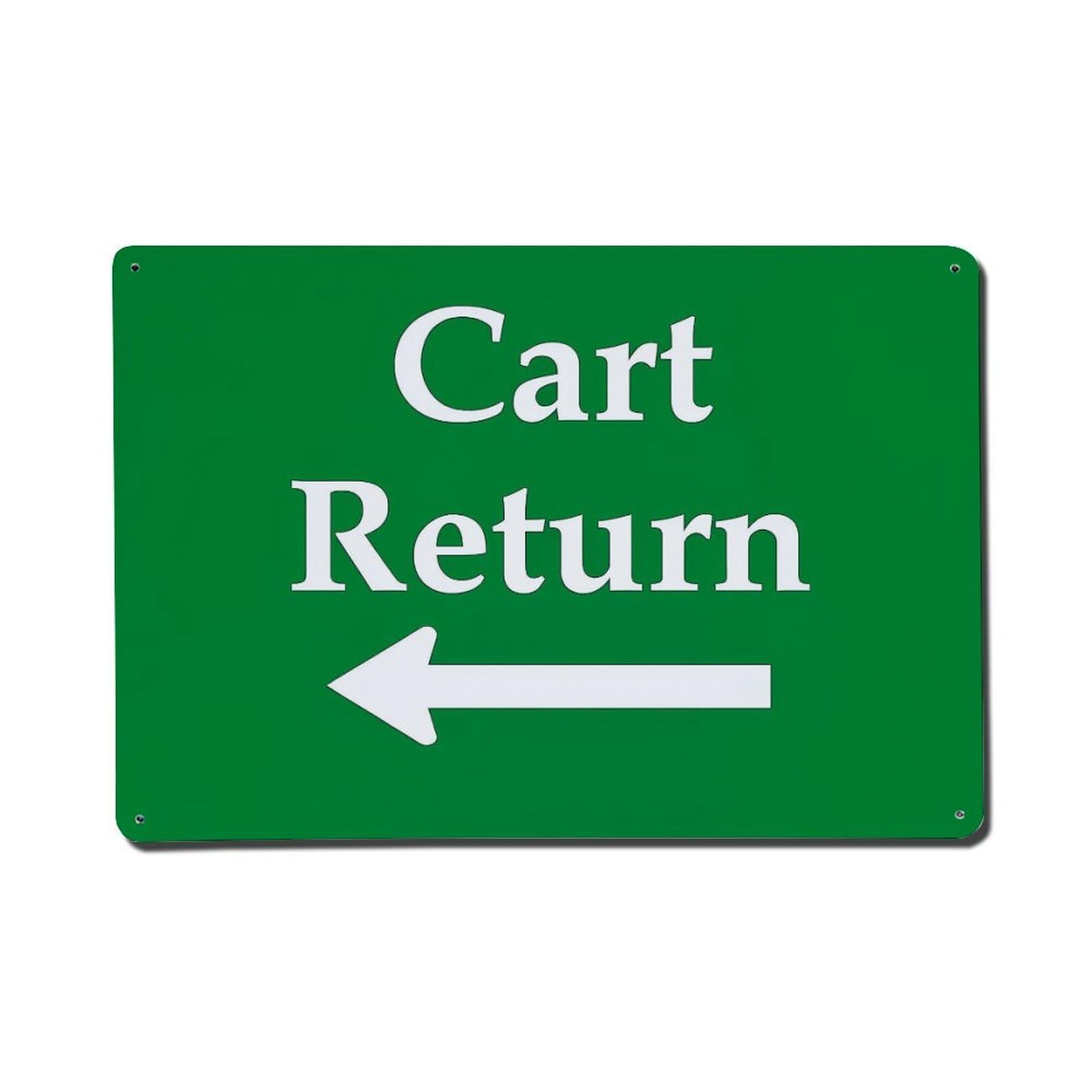 Cart Return Arrow Sign Green Retro Metal Tin Sign, Vintage Decor Art Poster for Bar, Home, Man Cave, Kitchen, Laundry Room Gift 8x12Inch
