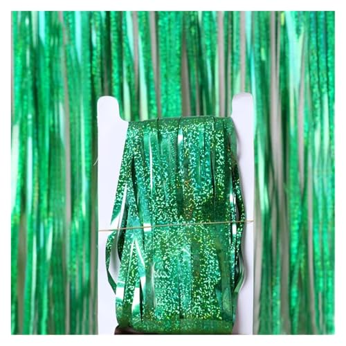 MTKSFDC Party Vorhang Lametta Grün 1x2m