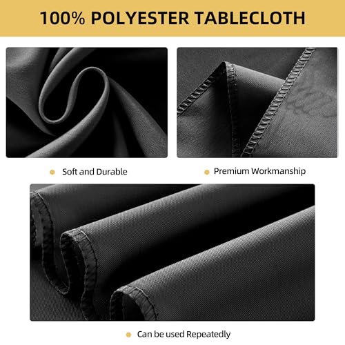 Image of 2-Pack 60x144 inch Grey Table Cloths, Solid Stain and Wrinkle Resistant Oblong Tablecloth, Premium Plain Weave Polyester Fabric Rectangle Table Linen Covers for Hotel, Banquet