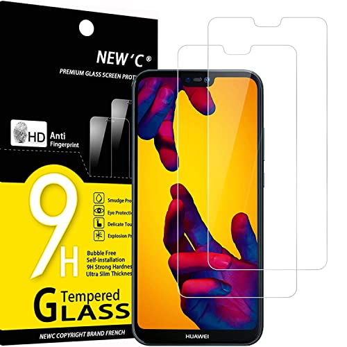 NEW'C Lot de 2, Verre Trempé pour Huawei P20 Lite, Nova 3e, Film Protection écran sans Bulles d'air Ultra Résistant (0,33mm HD Ultra Transparent) Dureté 9H Glass
