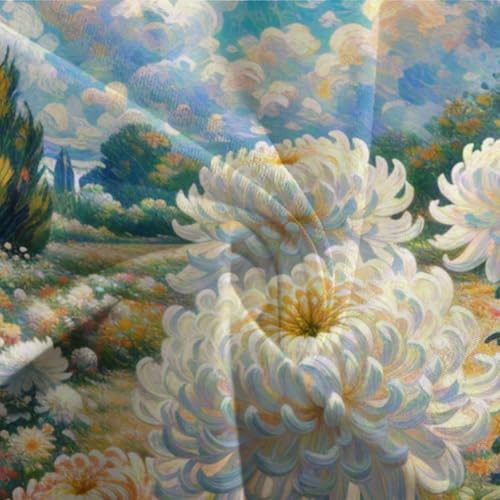 Parure de lit double chrysanthème 3D en microfibre pour un sommeil sans pli