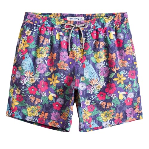 MaaMgic Badehose Herren Badeshorts Männer 18cm Innenlänge Badehosen Für...