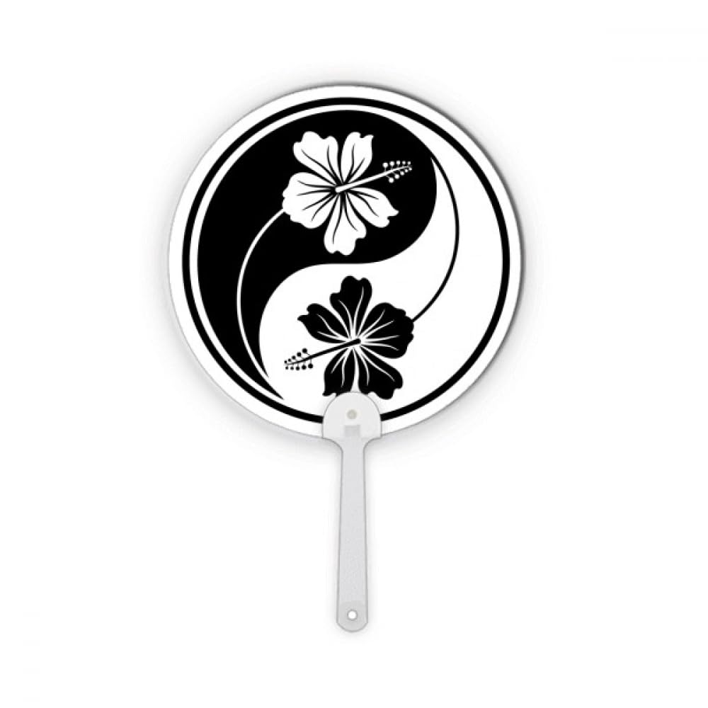Éventail portable Yin-Yang Fleur, le cadeau artisanal idéal pour amateurs de culture zen