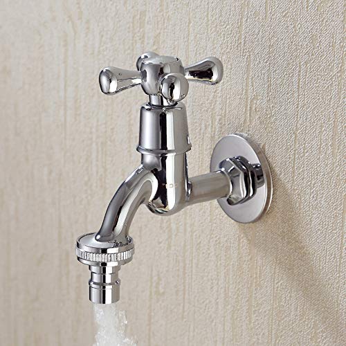 壁に取り付けられた真鍮風水タップバスルームシンク洗濯機庭の蛇口、クロム Beauty Comes