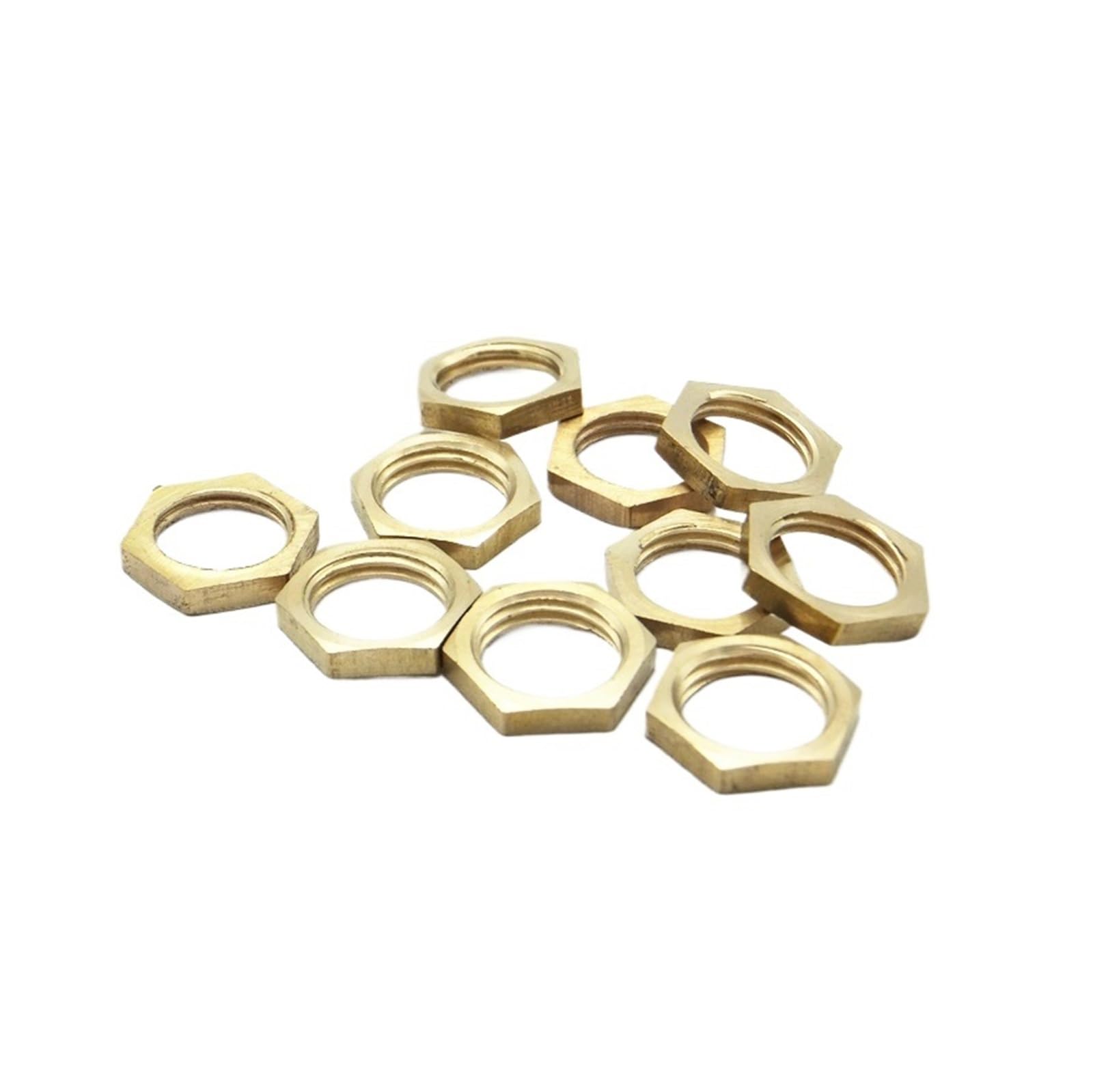 VXAXPOHZA 10PCS Brass Hex Lock Nuts Pipe Fitting 1/4" BSP Female Thread