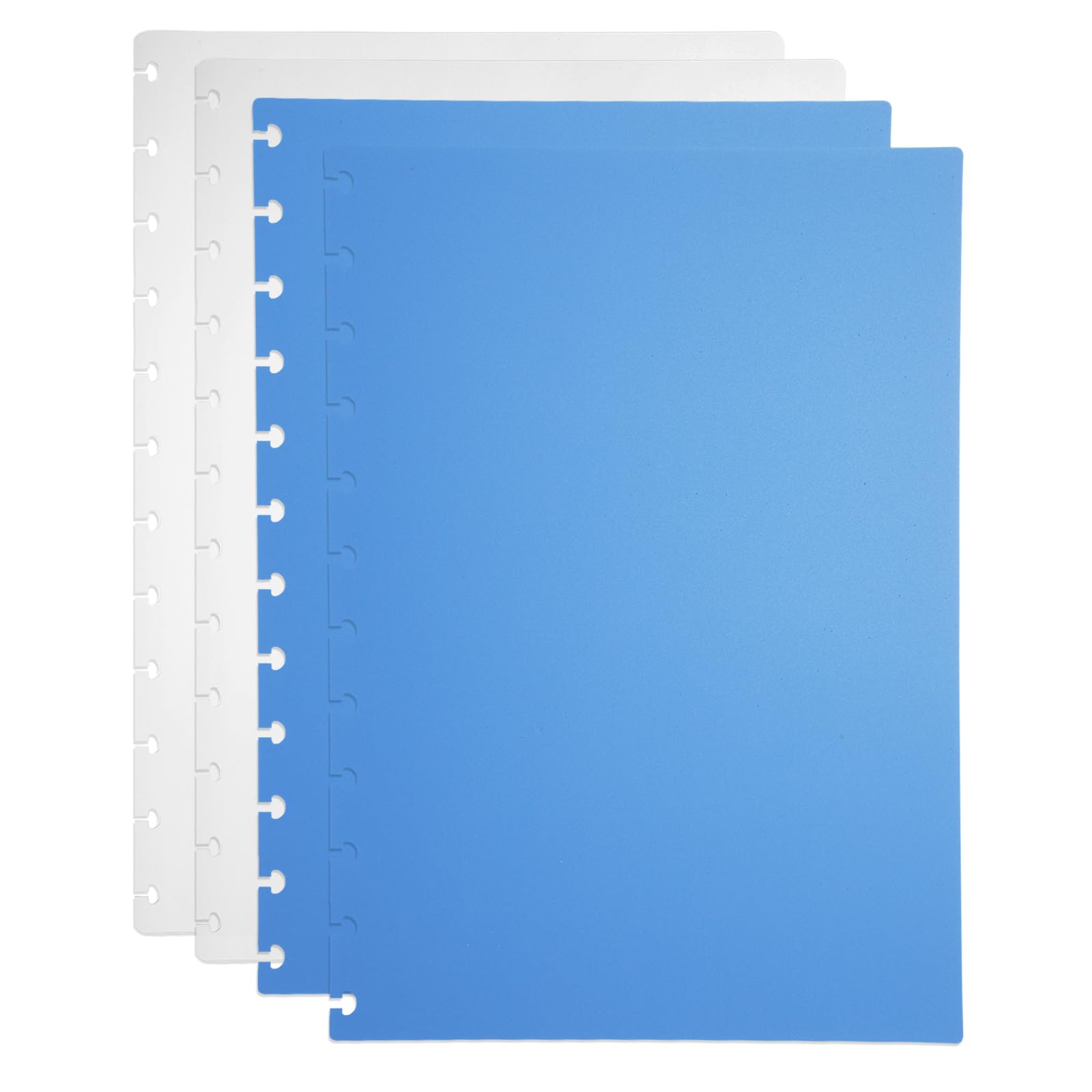 PATIKIL 1 Set Discbound Notebook Cover, 11.8 x 8.5 A4 Letter Size PP Disc Planner Cover for Notebook Planner Office Product, White/B;ue — image 1