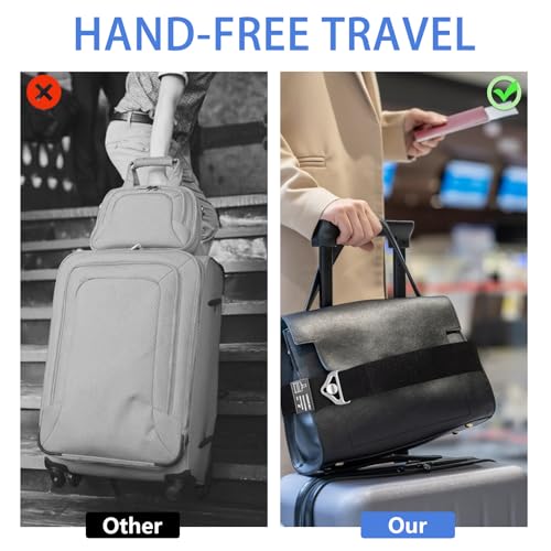 Image of Luggage Straps,Travel Belt for Luggage,Adjustable Suitcase Belts,2-in-1 Elastic Luggage Belt Bag Bungee,Hands-Free for Airport,Trip,Travel Essential Accessories,Easy to Use