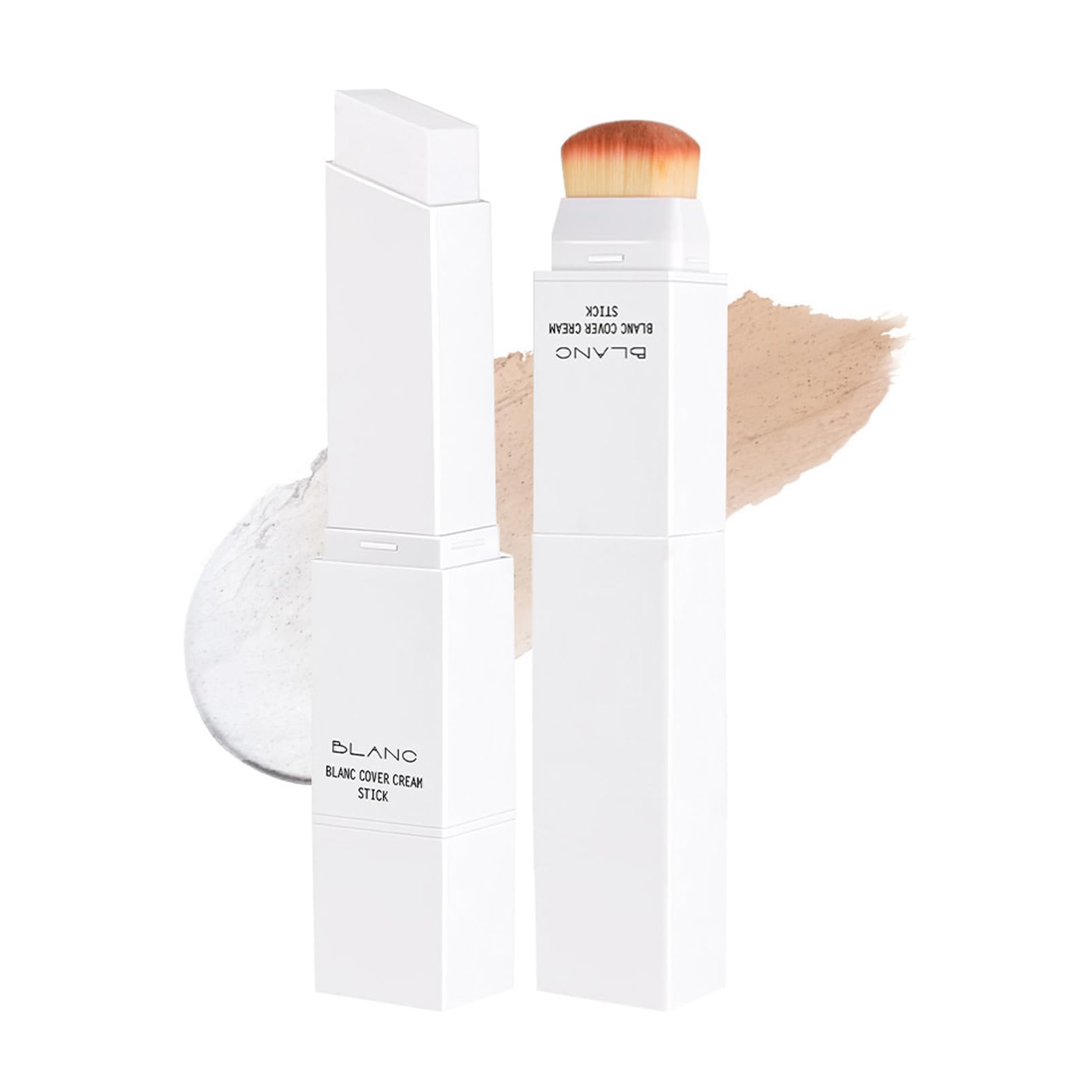 Foundation Stick, Color Changing Foundation Stick mit Pinsel - Farbwechsel Grundierung, Weiße Foundation mit Natürlicher bis Aufbaubarer Deckkraft, Wasserresistent für reife Haut, 13 g (#03Natur) - 1