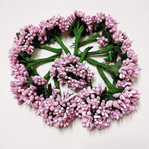 Image of Prokart Premium Pollen Flowers for Hair Accessories, Tiara Making, Jewelry Making and Dress Decoration | 4 Bunch of 12 Pollen Each | (Pack of 48 Pcs) (Pink)