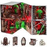 Haunted Book Nook Kit, DIY Miniature House Kit 3D Puzzles for Adults, Halloween 3D Puzzle, Bookshelf Decor Gifts for Family, Friends (Haunted Mansion)