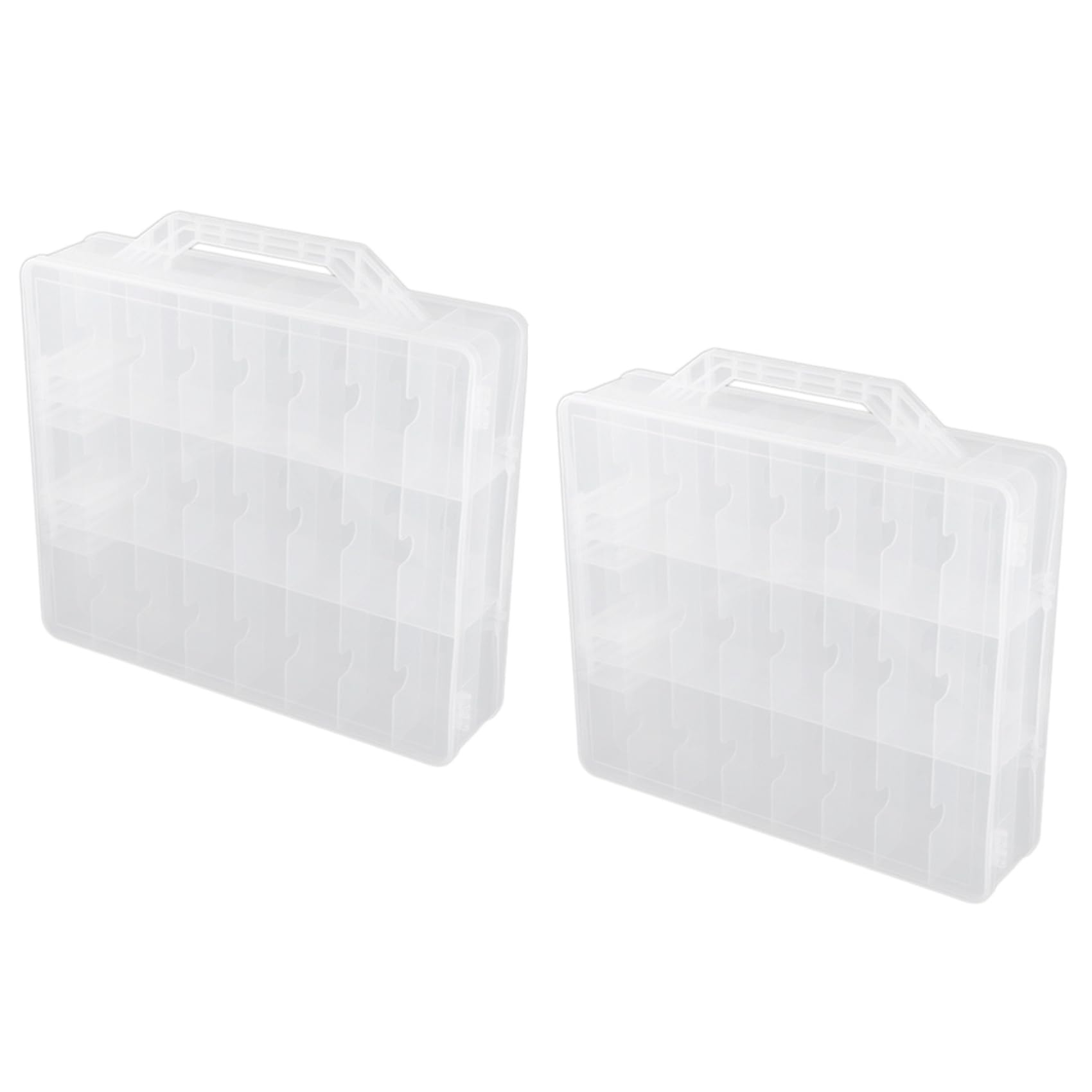 Jnchdghwa 2X 48 Cells 2 Layer Nail Polish Organizer Portable Clear Nail Supplies Needlework Storage Box Adjustable Storage Case