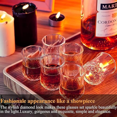 Image of 60 ML Classy Shot Glass for Espressos, Spirits & Liquors,Whiskey, Vodka Shot, Tequila Shot, Wine Tasting, Cocktail Pour, Bar Accessory & Home Decor Parties Glasses Set of 6 (SM-1)