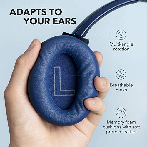 Image of Soundcore Life Q20 Hybrid Active Noise Cancelling Wireless Bluetooth Headphones Over Ear with 40H Playtime, Hi-Res Audio, Deep Bass, Memory Foam Ear Cups and Headband (Renewed)