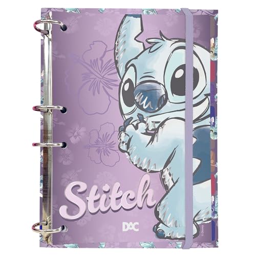 DAC - Caderno Argolado Colegial Sem Lombo com 144 folhas Fechamento em Elástico - Stitch