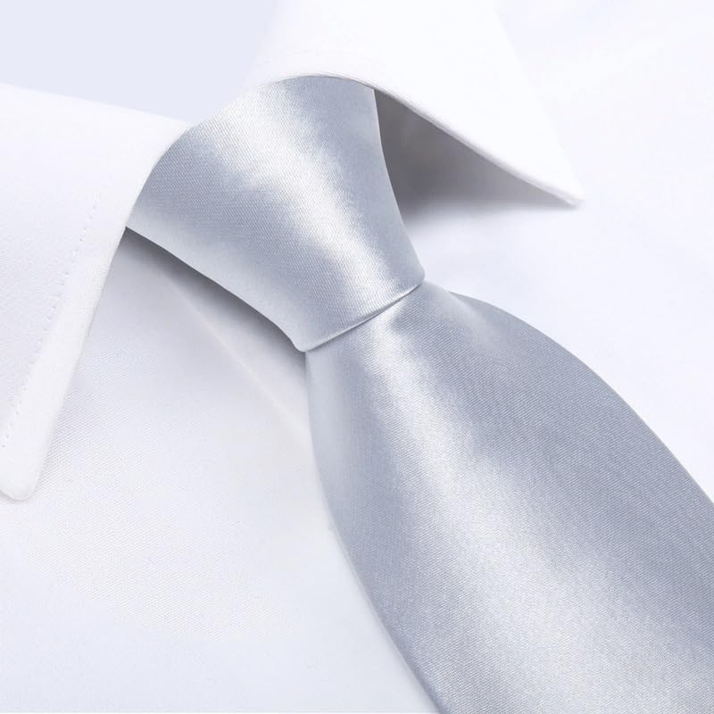 GSDFVIYT Men's Tie Sets Men Neckties Solid Silk Ties for Men W