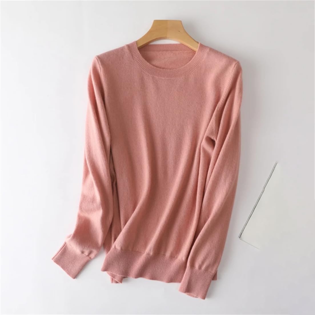 Suéter De Cachemira Liso para Mujer, Jersey Básico con Cuello Redondo, Suéter Cálido De Punto