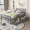 Bellemave twin bed frames for kids twin bed frame with storage drawerstwin bed with rails kids twin bed twin bed frame for boysgirlsadults gray  urban country home decor