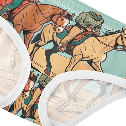 Toddler Girls Underwear 2t Cotton Cute Panties Girl Fun Print Briefs Girls Undies Cowboy Cowgirl Horses Desert4