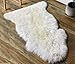 A-STAR Sheepskin Fur Rug Single Pelt 2x3 - Sheep Skin Area Rug (Ivory White)