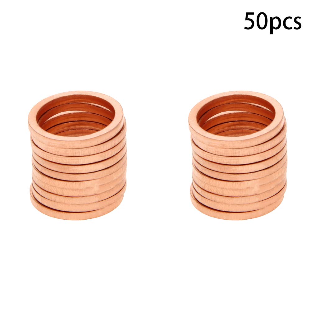 Rondelle Piatte In Rame M16 - 50 Pezzi, 1,6x2,0x0,2 Cm, Per Connessioni Elettriche E Idrauliche - Foto 2