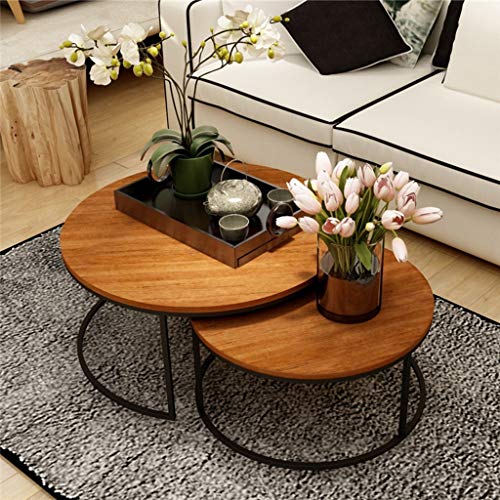 Nesting Coffees End Tables/Side Table, Wooden Desktop Retro Furniture