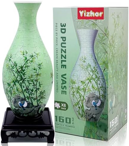 3D Puzzle Vase, 160 Curved Pieces DIY Flower Vase Craft Kit & 3D Puzzles for Adults, Creative Jigsaw Art Project Home Décor Centerpiece,Unique for Women