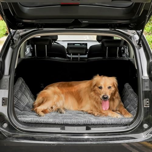 O·Lankeji Hundedecke Auto Rückbank 137×60cm, Auto Hundematte Decke Weich, Hundesitz Rückbank Große Hunde, Hundematte rutschfest, Leicht zu Reinigen, Kratzfest und Komfortabel(Grey)