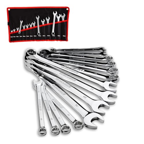 Jogo de Chave Combinada Profissional, Chaves Fixas e Estrela, Conjunto 8-24mm, 14 Peças, Ferramentas Automotivas e Manutenção (14 Peças)