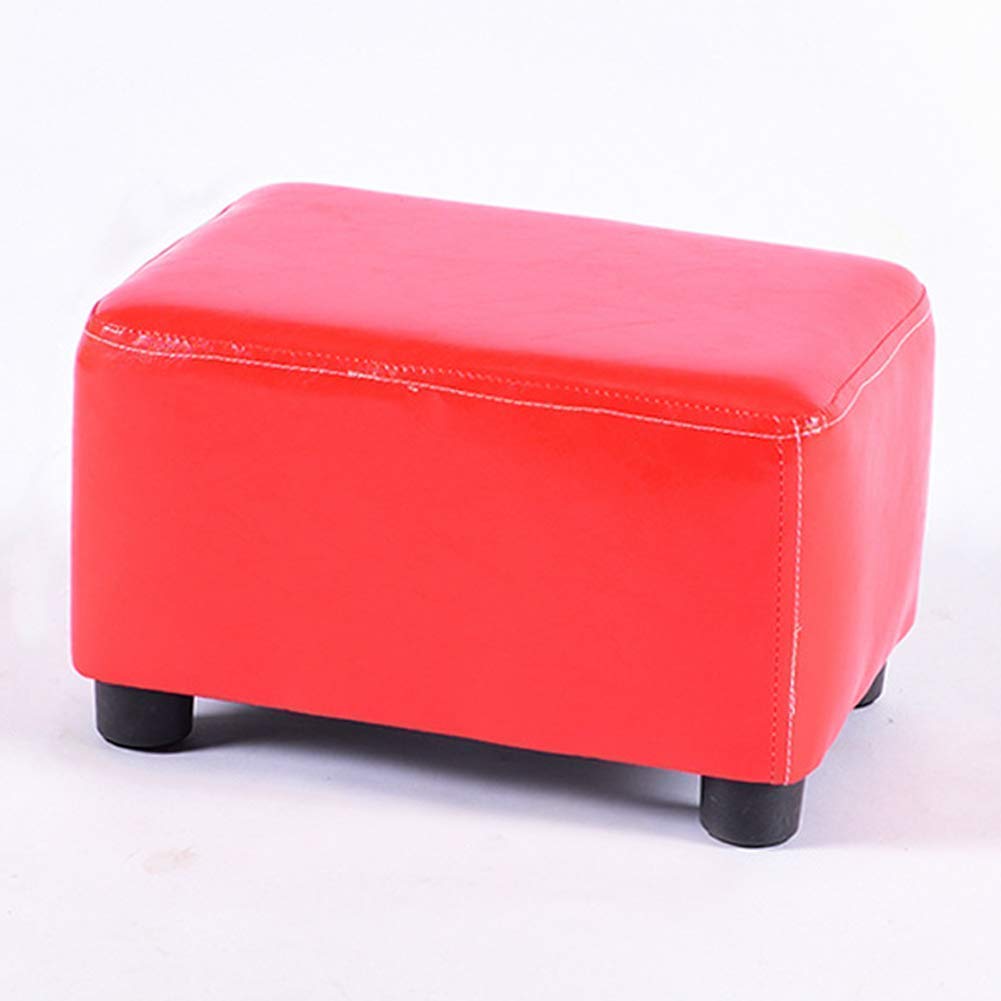 Repose-Pieds en Cuir PU et Pieds en Bois : Petite Chaise Tabouret de Qualité