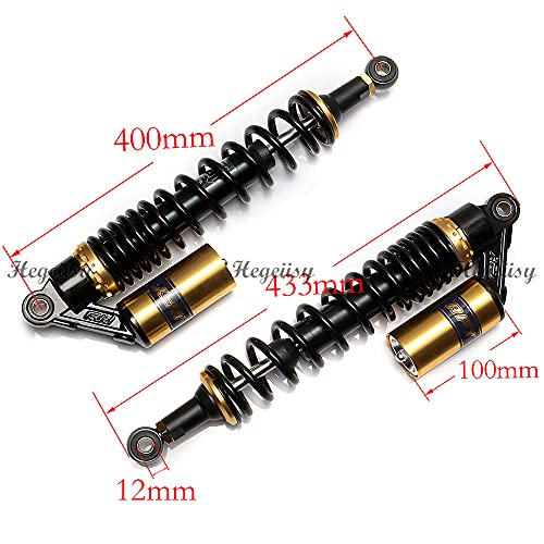 Image of 400mm 15.75 inch 8mm Spring Universal Motorcycle Air Shock Absorber Rear Suspension ATV Quad Scooter Dirt Bike For 50cc 75cc 90cc 125cc 150cc 250cc 300cc Black Gold