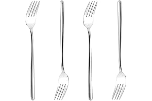 Long Forks for Eating: Stylish Silver Korean Spoons Pack of 4