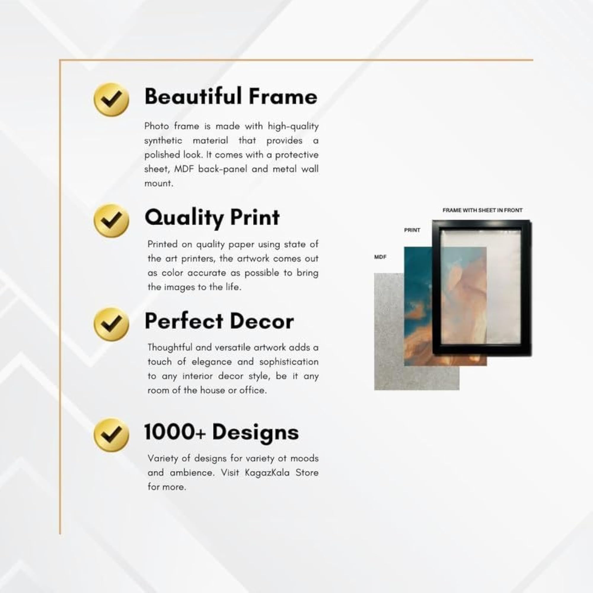 Wood Photo Frames for Kitchen and Restaurant Wall Decoration