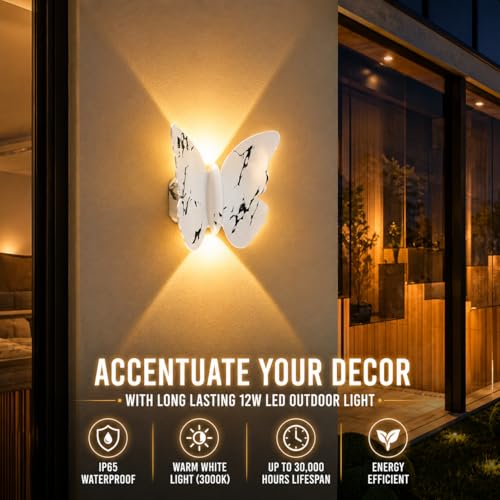 Image of Gesto 12W Waterproof Led Wall Light for Home Decoration - Up Down 2-Way LED Wall Lamp | IP65 Outdoor Fancy Wall Lights for Balcony,Gate,Elevation,Garden,Patio | Decorative Wall Mount Light -Pack of 6