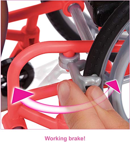 Barbie Fashionista Muñeca afroamericana con silla de ruedas, rampa y accesorios de moda (Mattel GRB94)