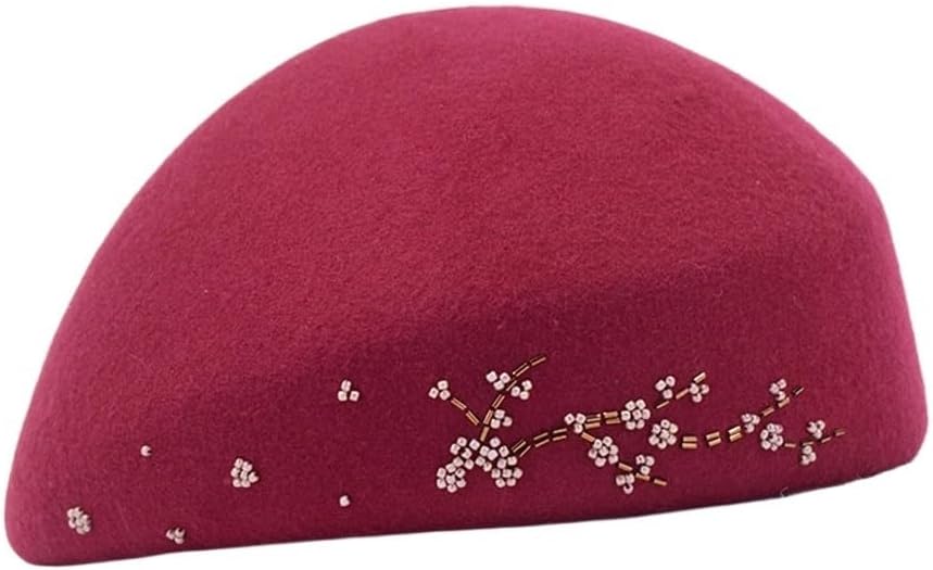 VIDI Autumn And Winter Hats, Berets, Ladies' Plum Blossom Pattern, Painter, Flight Attendant