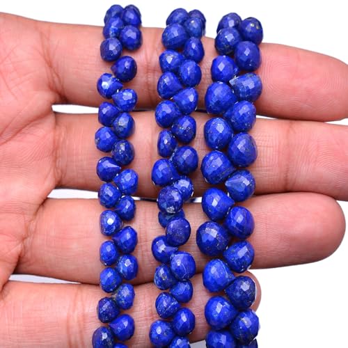 Cuentas de lapislázuli azul profundo natural facetado de alta calidad 2