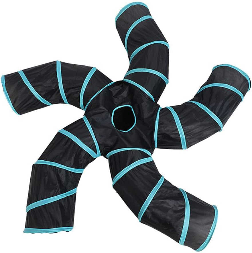 Cat Scratcher, 1 Piece Foldable Pet Cats Tunnels Pet Cats/Dogs 5 Channel Ports for Cat Playing Tunnels Top Washable Pet T