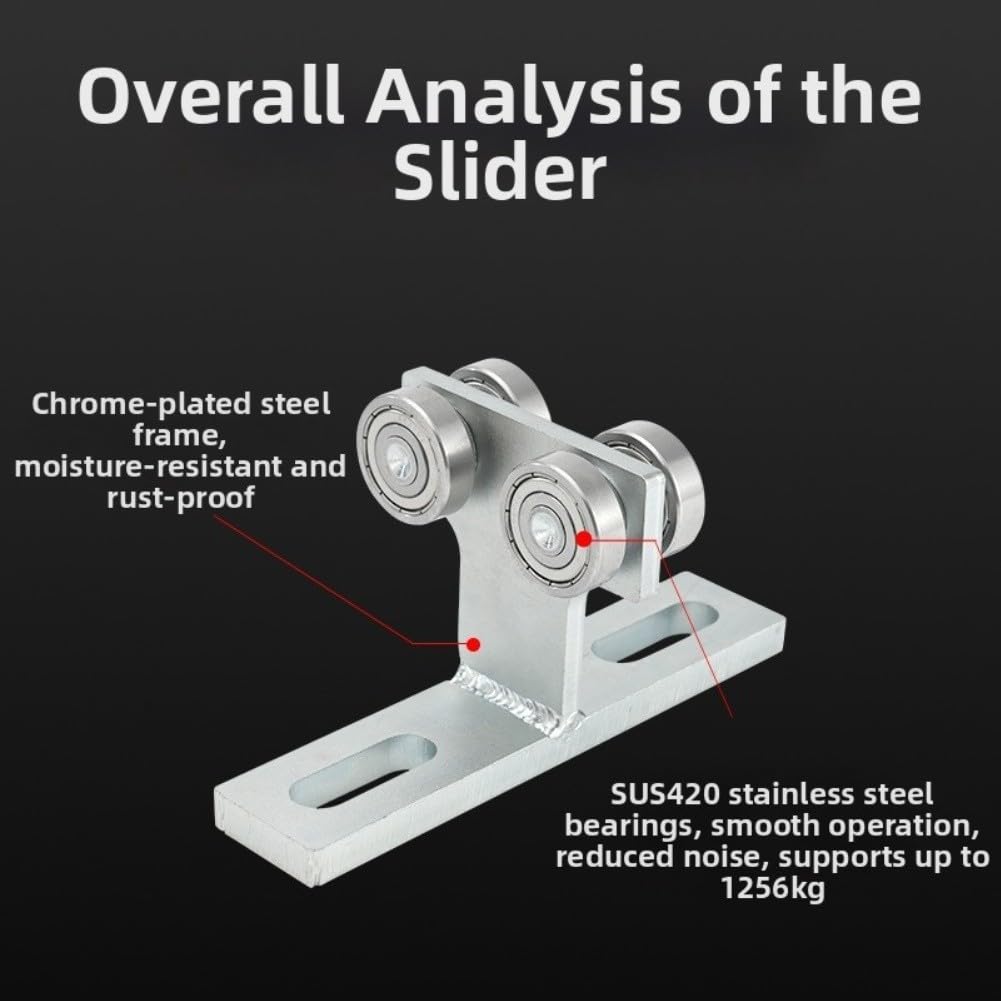 Polea Giratoria para acero 1800lbs para Vía Deslizante Industrial Gimnasio para carga Pesada 15x5x6cm(T-shaped)