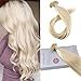 Produktbild Moresoo 16 Zoll/40cm Haarverlängerung Blond Echthaar Remy Keratin Bondings Extensions U Tip Echthaar Hair Extensions 50g