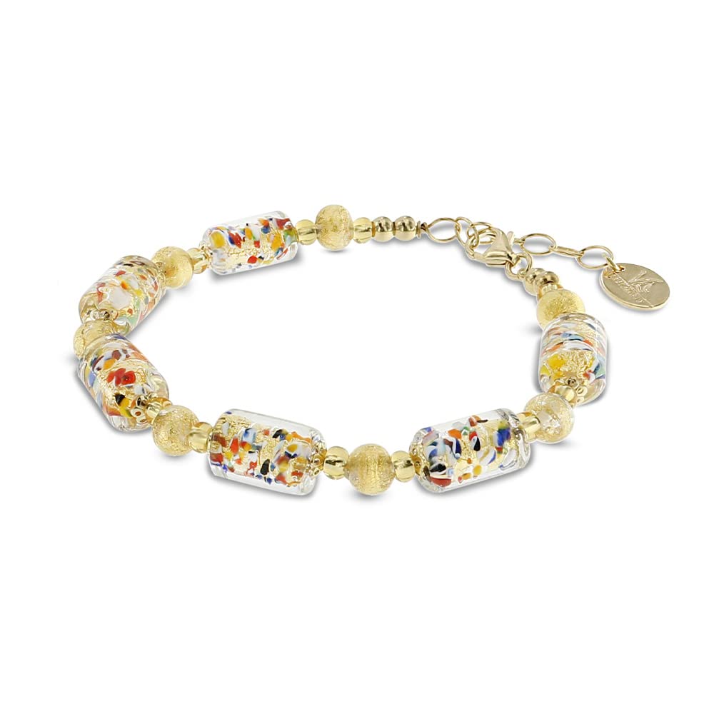 Venetiaurum - Bracciale per Donna Con Pietre In Vetro Originale Di Murano E Argento 925 - Gioiello Made In Italy Certificato