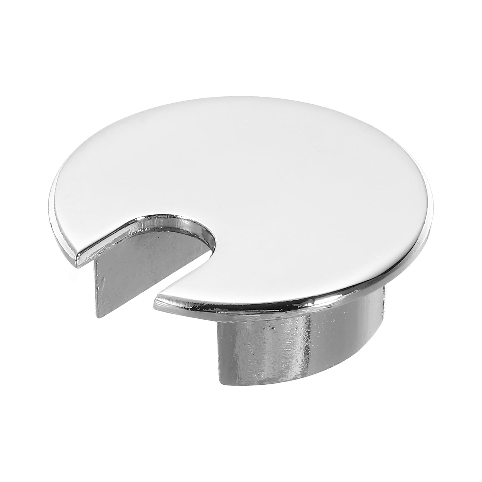 Kravonix Metal Desk Cable Grommet 35mm (1-3/8") Zinc Alloy Bright Silver Cable Hole Cover Pass-Through Wire Organizer for Office Computer Table Worktop