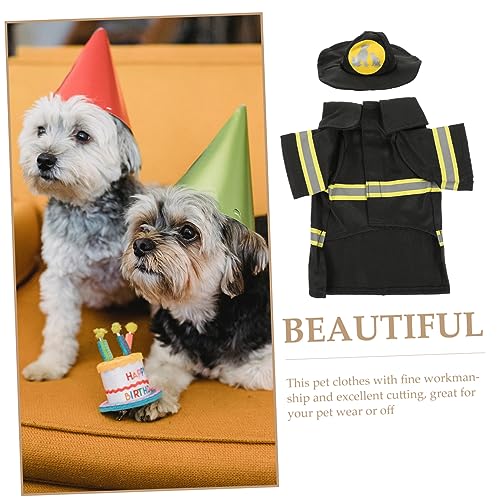 Disfraz de Bombero para Perro Talla S Negro miniatura 6