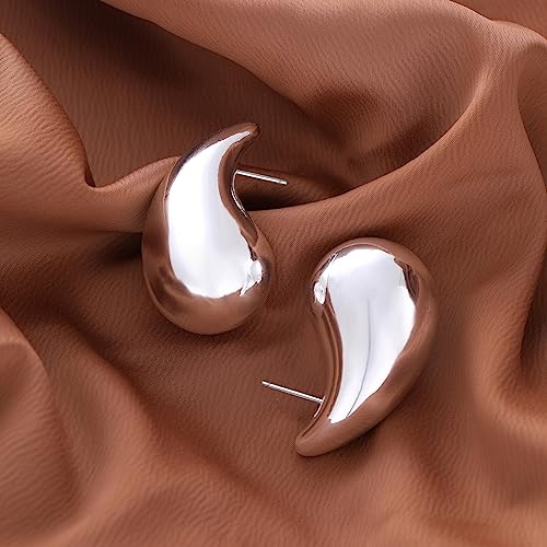 Extra Large Big Drop Earrings for Women, Oversized Chunky Gold Hoop Earrings Lightweight Hypoallergenic Gold Plated Earring Fashion Jewelry